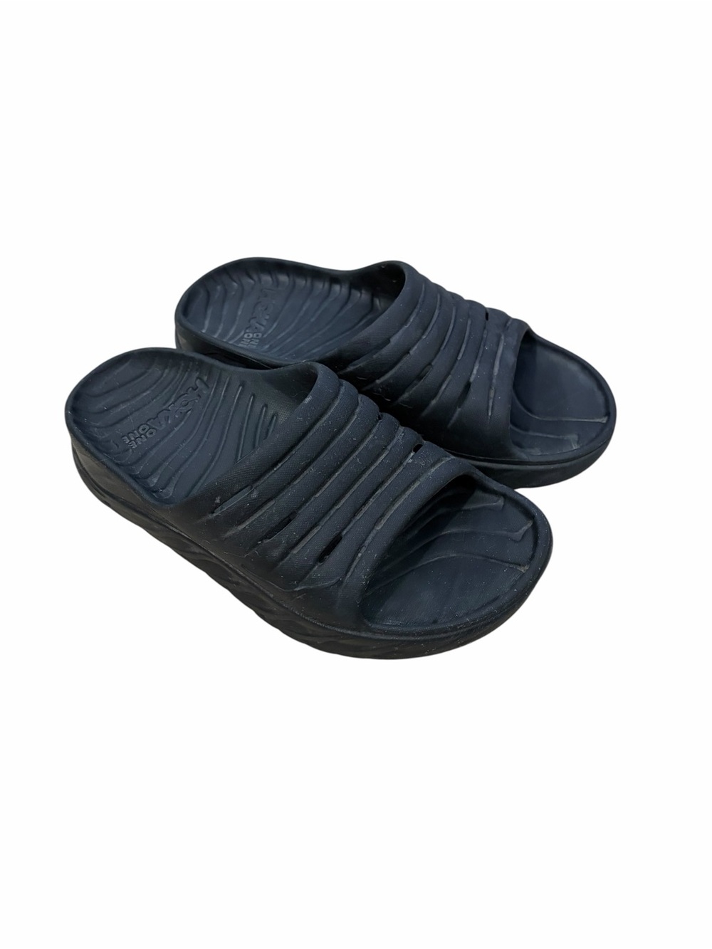 Hoka One Ora Recovery Slide Men’s 7 Women’s 9 Black Rubber Slip Ons Comfort